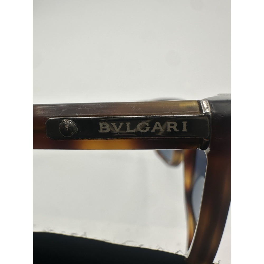 BVLGARI BV7024 5356/73 Sand Brown Horn 59.17.140 Unisex Sunglasses Blue Lens - Picture 4 of 10